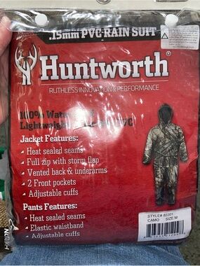Huntworth Men’s Camo PVC Rain Suit - Green Camo